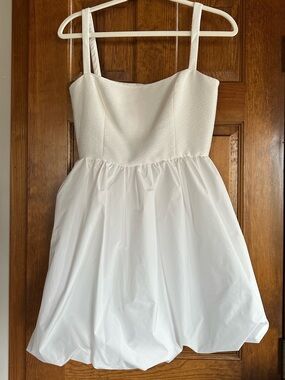 Amanda Uprichard White Mini Dress with Textured Bodice